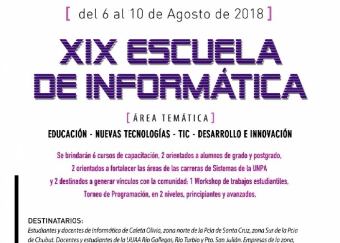Póster de la Escuela de la XIX Escuela de Informática